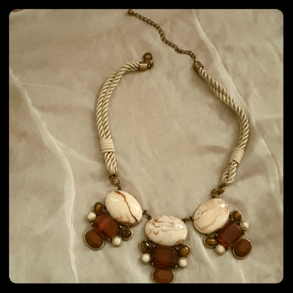 Vintage Victorian natural tigers eye nec